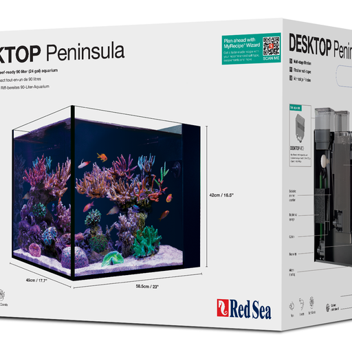 Red Sea Desktop Peninsula Tank - With White Cabinet