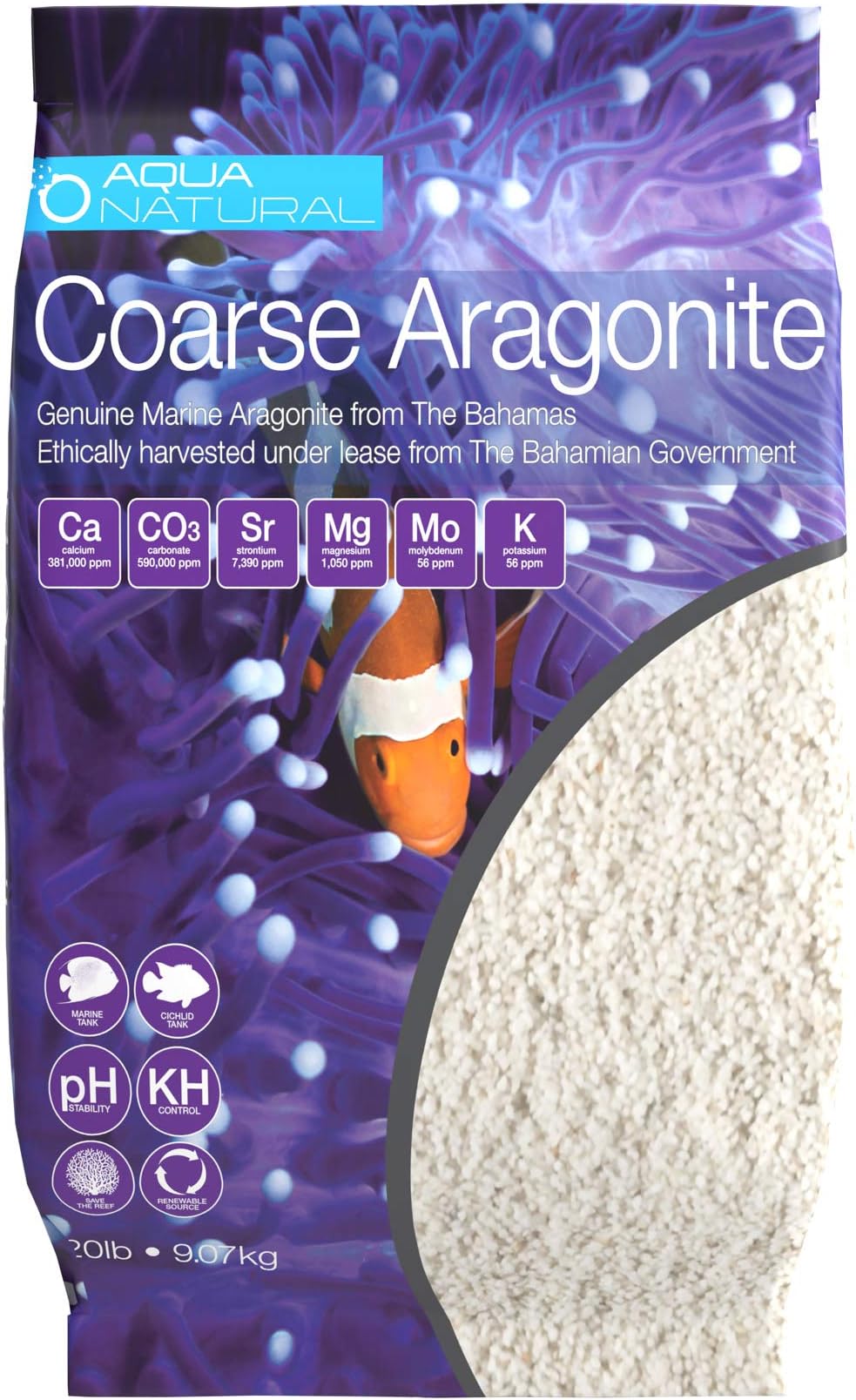 Pisces Aqua Natural Coarse Aragonite 20lb